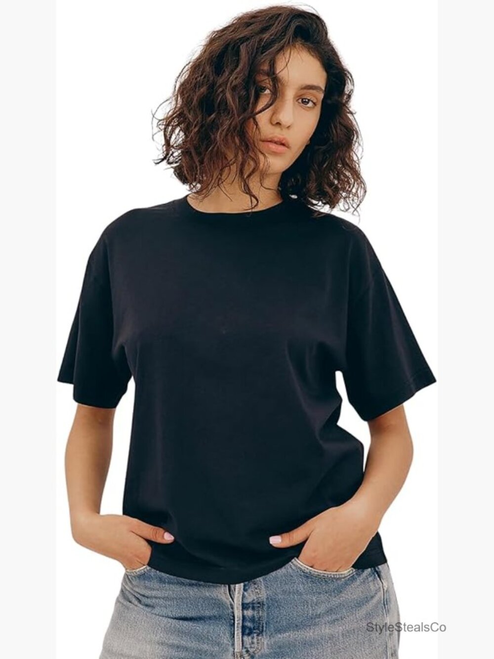 Oversized Box Fit Short Sleeve Crew Neck Cotton T-Shirt